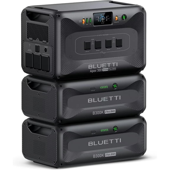 BLUETTI Apex 300 Solar Generator with 2 B300K, 8294Wh LFP Backup Power, 3840W AC Outlets, 120V/240V Dual Voltage for Home, RV, and Emergency Use