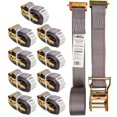 thumbnail image 1 of Correas De Trinquete E-Track Us Cargo Control (Paquete De 10) Correas E-Track Grises Resistentes De 2 Pulgadas X 16 Pies Con Extremo Fijo De 4 Pies Y Accesorios E De Resorte 1,467 Libras. Correas De T, 1 of 5