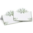 thumbnail image 4 of Gift Boutique 100 Pack Eucalyptus Greenery Place Cards Floral Green Leaves Seating Name Card Folded Tent Cards for Baby Shower Reception Tables Placement Party Decorations 2" x 3.5", 4 of 7