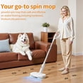thumbnail image 6 of Adjustable Cordless Electric Spin Mop with self-propelled water sprayer/8000mAh Battery/LED Headlight,self-propelled design with 6 Washable mop Pads for Hardwood, Tile Floors, Quiet Cleaning/Waxing, 6 of 8