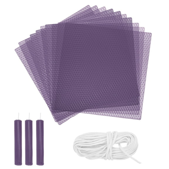 10pcs Beeswax Candle Making Kit, 8"x8" Dark Purple Beeswax Sheet with 1pcs Wick