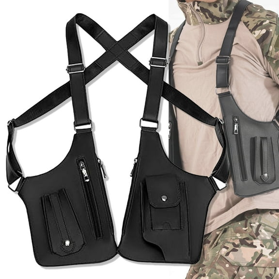 Premium Leather Adjustable Underarm Shoulder Bag for Men & Women, Anti-Theft Hidden Zipper Pouch for Phone Wallet as Daily Crossbody Bag