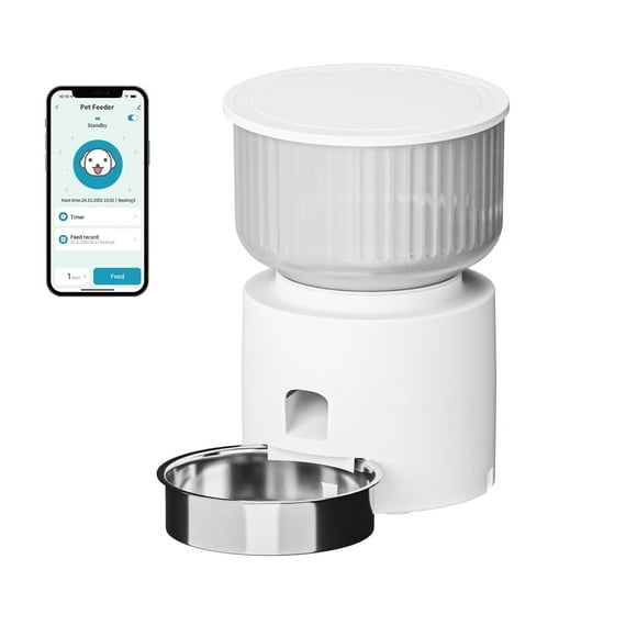 PAPIFEED Automatic Cat Feeder, 3L Timed Cat Feeder Pet Dry Food Dispenser, Cat Food Dispenser Program 1-4 Meals Control, Automatic Pet Feeder for Cat & Dog