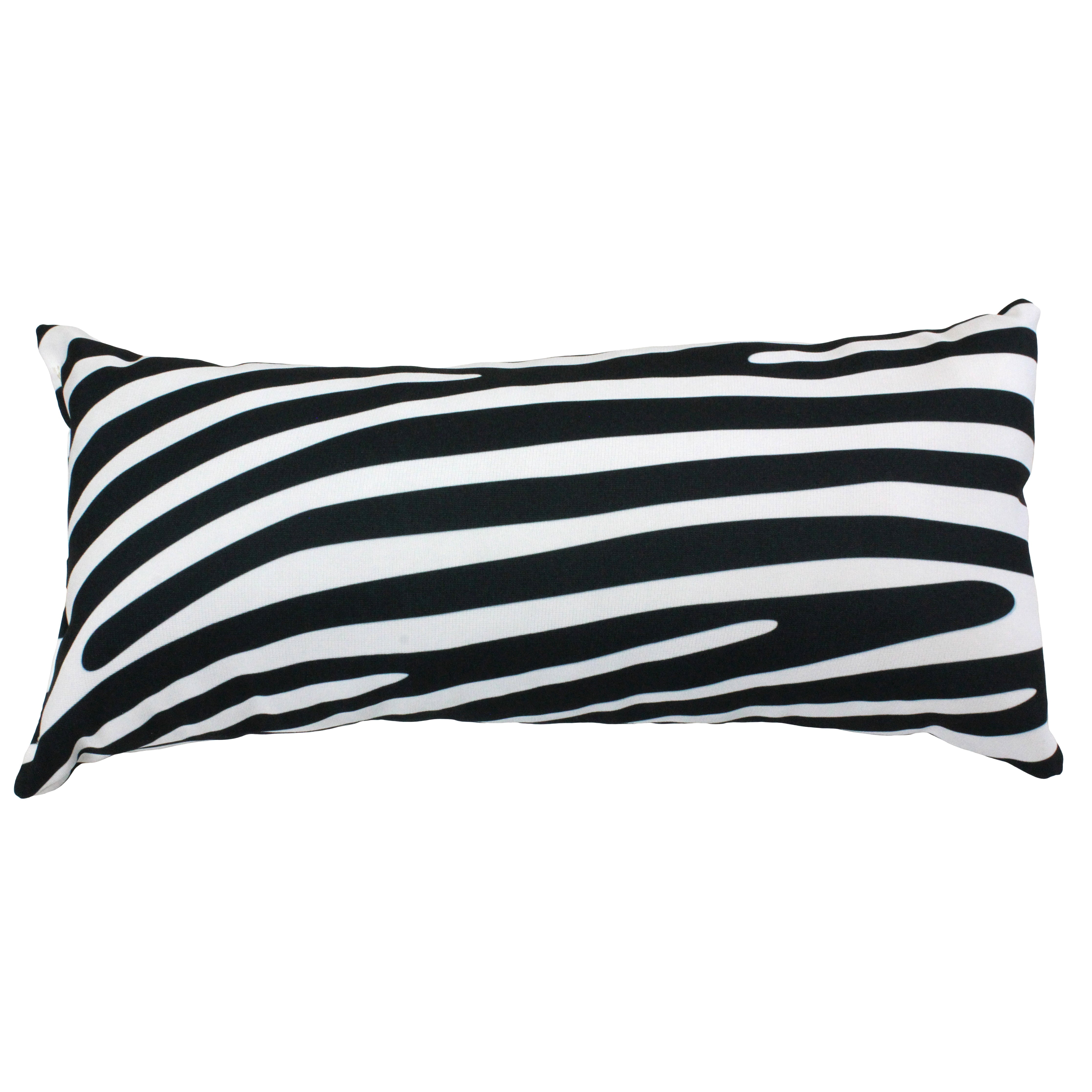 Everything Comfy Zebra Print Decorative Pillow, 16x6 Inch, White/Black,