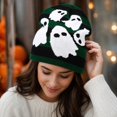 thumbnail image 7 of Voska Funny Halloween Pumpkin Skull Jacquard Knitted Pullover Hat Warm Woolen Festival Beanie for Autumn and Winter D One Size, 7 of 7