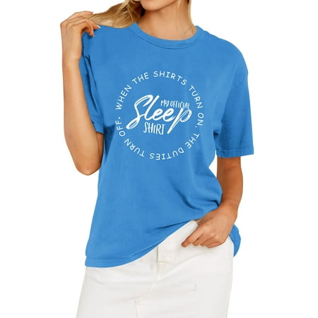 

TWZH Women My Official Sleep Shirt Letter Print Short Sleeve T-Shirt