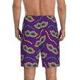 thumbnail image 3 of Bixox Men's Carnival Masks and Beads printed lightweight casual shorts, soft sleep shorts with pockets., 3 of 7