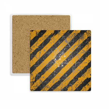 

Logo Black And Yellow Warning Coaster Cup Mat Mug Subplate Holder Insulation Stone