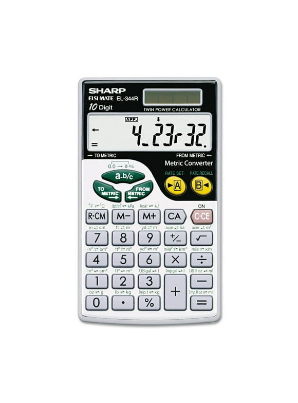 Sharp El344rb Metric Conversion Wallet Calculator, 10-digit Lcd