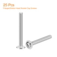 thumbnail image 3 of Uxcell Flanged Button Head Socket Cap Screws, 25 Pcs M5x45mm - 304 Stainless Steel Socket Drive Fasteners Bolts, Fully Thread Machine Screws (Silver), 3 of 5