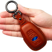Tukellen for Subaru Leather Key Fob Cover with Keychain