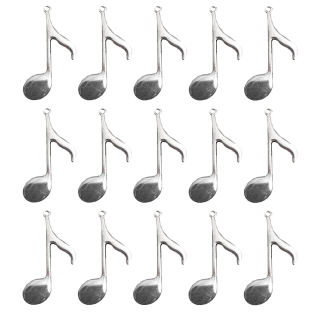 20pcs Alliage Note Musicale Charmes Argent Bricolage Bijoux Collier Pendentifs Decoration