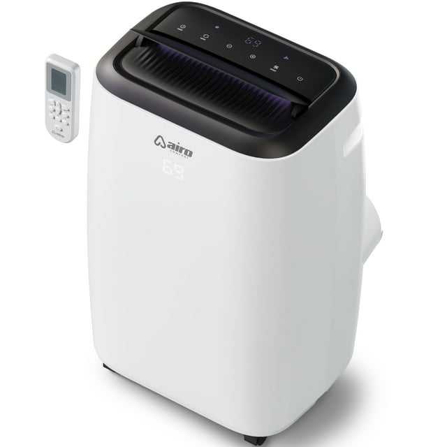 Airo Comfort Aire acondicionado portátil de 12.000 BTU para habitación de hasta 400 pies cuadrados, unidad de CA silenciosa, deshumidificador y ventilador, kit de instalación y control remoto incluido