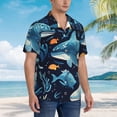thumbnail image 3 of Yiaed Playful Whales Underwater Scene Print Hawaiian Shirt for Men Short Sleeve Button Down Shirts Beach Shirts for Men,X-Large, 3 of 7
