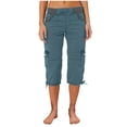 thumbnail image 2 of ABATAB Cargo Capris for Women Hiking Casual Summer Capris Pants Outdoor Casual Travel Pull on Fashion Crop Trousers with Pockets, 2 of 4