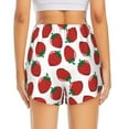 thumbnail image 3 of Picia Hand Drawn Strawberry Pattern Women's 2 in 1 Athletic Running Shorts High Waisted Workout Casual Gym Sweat Shorts with Comfy Liner Zipper Pockets-Small, 3 of 9