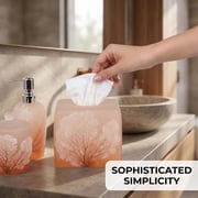 Decozen Orange Bathroom Accessories set of 6 Including Dispenser Toothbrush Holder Soap Dish & More