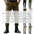 thumbnail image 4 of Axiiglly Cargo Pants for Men, Elastic Button Down Waisted Straight Slim Fit Work Pants with Multi Pockets, Casual Lightweight Workout Hiking Joggers Trousers S-2XL, 4 of 7