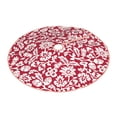 thumbnail image 2 of Balery Red Flowers Printed Christmas Tree Skirt , Merry Christmas Party Christmas Tree Decoration,Adjustable Tree Skirt-48", 2 of 8