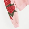 thumbnail image 4 of Chandail en Molleton à Manches Longues pour Femmes avec Broderie Rose, Col Rond, Pull-Over, 4 of 6