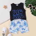 thumbnail image 2 of Okbabeha Toddler Baby Boy Shorts Set Big Brother Sleeveless Tank Top Drawstring Beach Shorts Infant Boy Hawaii Clothes, 2 of 8