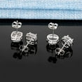 thumbnail image 2 of Set of 2 Pairs Cubic Zirconia 18K White Gold Plated Stud Earrings, 2 of 7