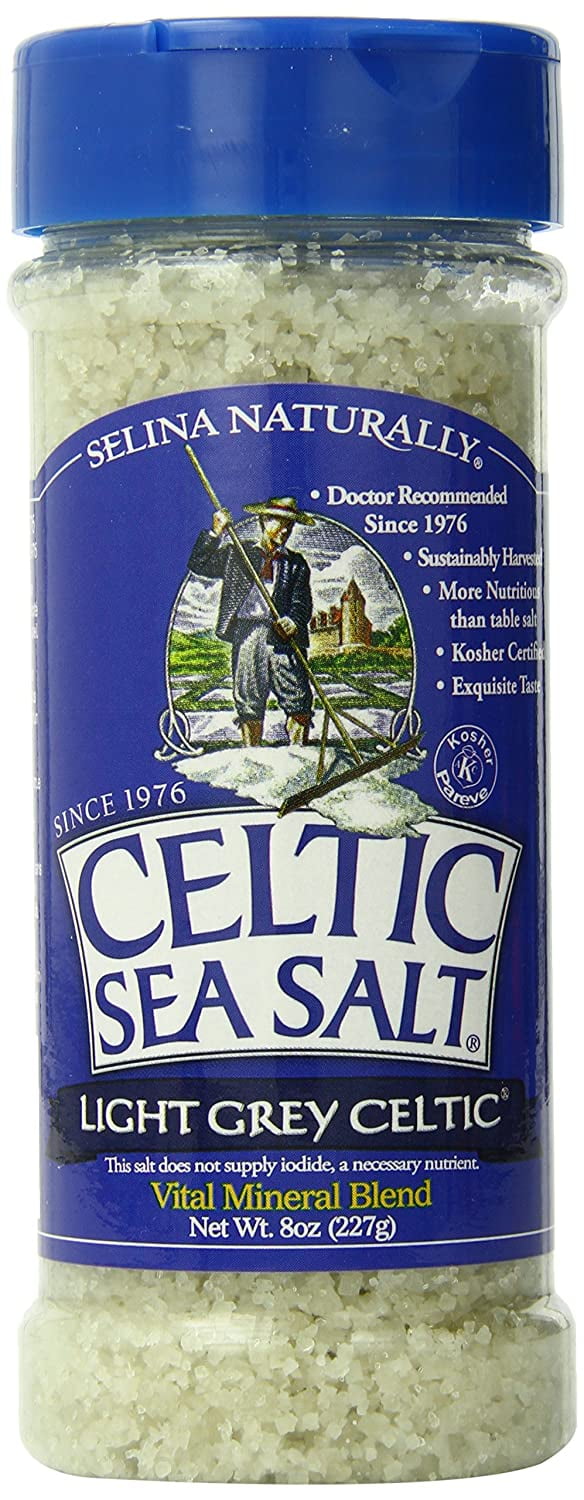 Celtic Sea Salt Light Grey Coarse Salt Shaker 8 oz Pack of 2