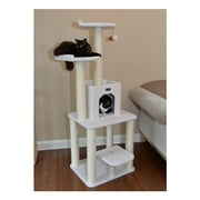 Armarkat 62-in Cat Tree & Condo Scratching Post Tower, Ivory