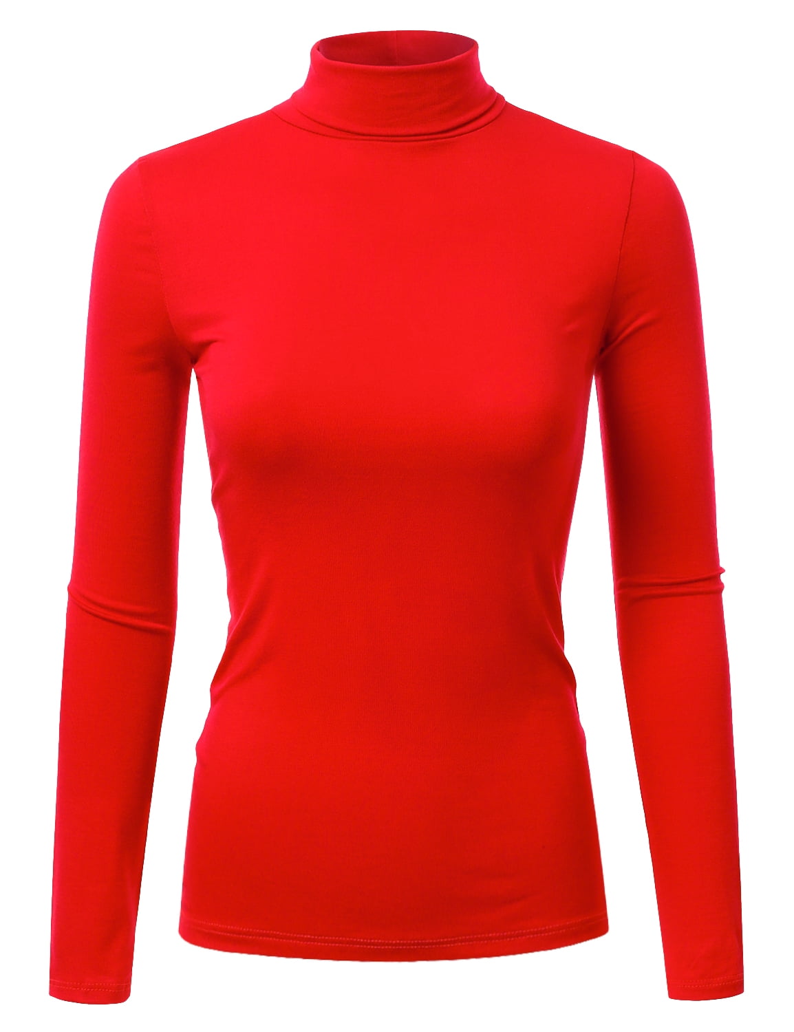 Style Turtleneck Collar Long Sleeve Pullover Elegant Solid Color Top