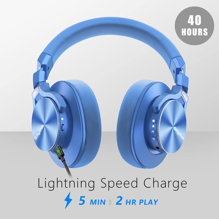 Srhythm NC75 Pro ANC Wireless Bluetooth 5.3 Headphones Active Noise Cancelling Over Ear with Hi-Fi Stereo Microphone, Fast Charging, 40 Hours Work, for iPhone, Android, PC