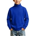 thumbnail image 3 of Fall Sweaters Nelozsy Kids Fashion Solid Color High Neck Long Sleeve Sweater Blue 6-7 Years, 3 of 8