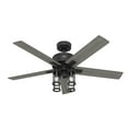 thumbnail image 3 of Hunter - Astwood II  Indoor Ceiling Fan With Light, Remote, 52-inch, Matte Black, Casual-style, 4-speed WhisperWind Motor, 52994, for Living Rooms, Bedrooms, 3 of 18