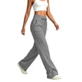 thumbnail image 6 of Diufon Womens Wide Leg Sweatpants High Waisted Drawstring Travel Pants Soft Comfy Loose Joggers with Pockets, 6 of 9