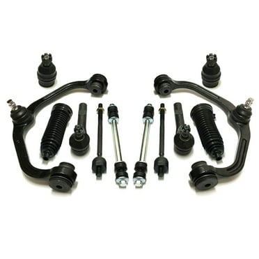 12 Piece Front Upper Control Arm Tie Rod Ends Bellow Boots Sway Bar Links Complete Suspension Kit