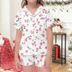 thumbnail image 2 of Odeerbi 2-12 Años Niños Niñas Pijama de Verano de Satén Con Solapa de Muesca Camisas de Manga Corta Pantalones Cortos Conjunto Suave Estampado Floral Ropa de Dormir, 2 of 5
