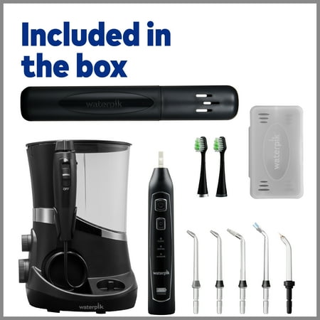 Waterpik Complete Care 5.0 Water Flosser + Sonic Toothbrush, Black