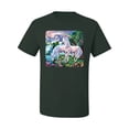 thumbnail image 2 of Unicorn Fanstasy Island Castle Animal Lover Men's Graphic T-Shirt, Forest Green, Large, 2 of 3