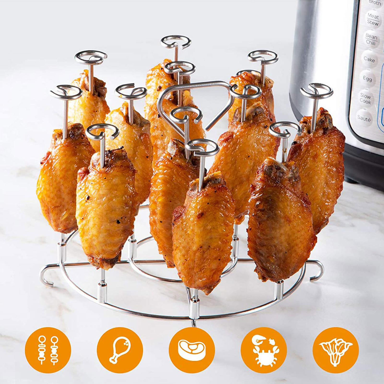 Travelwant Upgraded Stainless Steel Barbecue Skewer Shish Kabob Set