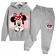 thumbnail image 3 of Conjunto de 2 piezas de sudadera con capucha y pantalones de manga larga con estampado de dibujos animados de Mickey Minnie para primavera y otoño, ropa deportiva informal para niños y niñas, 3 of 5