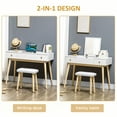 thumbnail image 4 of HOMCOM Ensemble de Coiffeuse avec Miroir et Tabouret 2 Tiroirs, 4 of 10