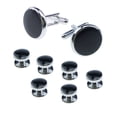 thumbnail image 1 of Baohd 8 Pcs/Set Boutons de Manchette Rétro Forme Ronde à l'Huile Plaqué Géométrique Chemise Boutonnière Bijoux Cadeaux, 1 of 9