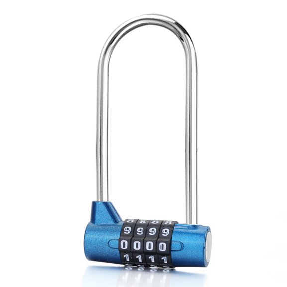 Gealach U-Shaped Bike Lock, Anti-Theft, Silicone-Coated, Keyless, 4-Digit Combination, 1-Pack