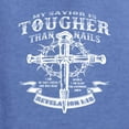 thumbnail image 3 of Wild Bobby, My Savior Is Tougher Than Nails Revelation 1:18, Inspirational Christian, Men Graphic Tee, Vintage Heather Blue, Small, 3 of 5