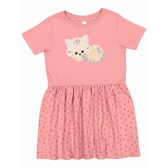 Inktastic Beige Cat, Cute Cat, Little Cat, Kitten, Kitty Girls Toddler Dress