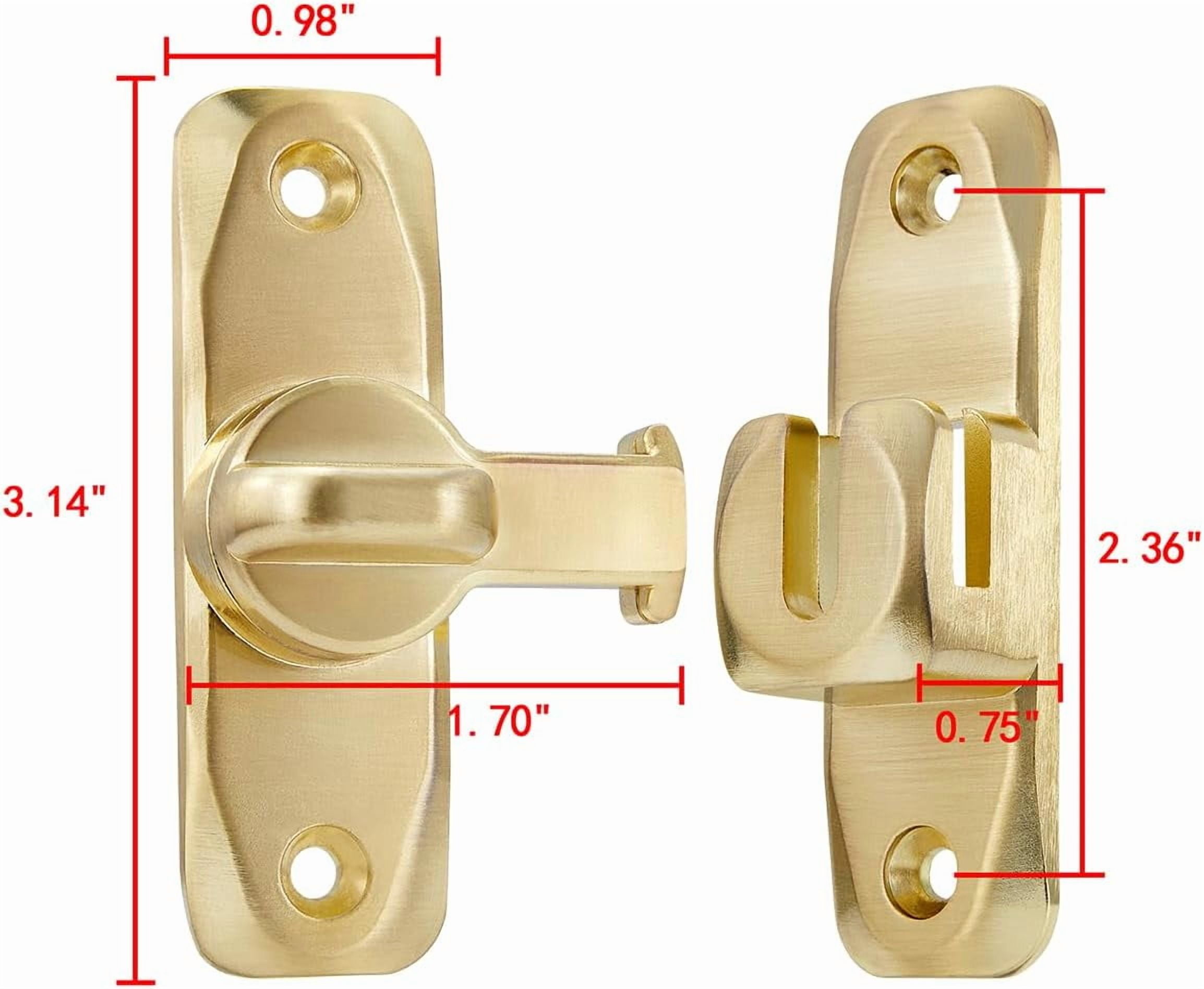 JJEAN-3 Packs Barn Door Latches,Gold 90/180 Degree Gate Lock,Zinc Alloy Right Angle Door Lock Latch,Flip Gate Latches Hardware,Door Security Sliding Door Latch Lock fo Cabinets,Bathroom,Barn Door