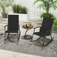 thumbnail image 4 of Spaco 2 Pieces Outdoor Rocking Chairs with Breathable Backrest, Patio Rocking Chair for Outdoor as Garden, Yard, Black, 4 of 10