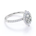thumbnail image 2 of Vintage 1.3 carat oval cut Moissanite Halo Engagement Ring 925 Sterling Silver (Solid) Ring Size - 10.5 US, 2 of 2