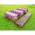 thumbnail image 1 of Chevron Outdoor Tablecloth, Chevron Motifs Different Colors with Variable Angles Parallel Lines Groovy Artwork, Decorative Washable Fabric Picnic Table Cloth, 58 X 84 Inches,Multicolor, by Ambesonne, 1 of 2