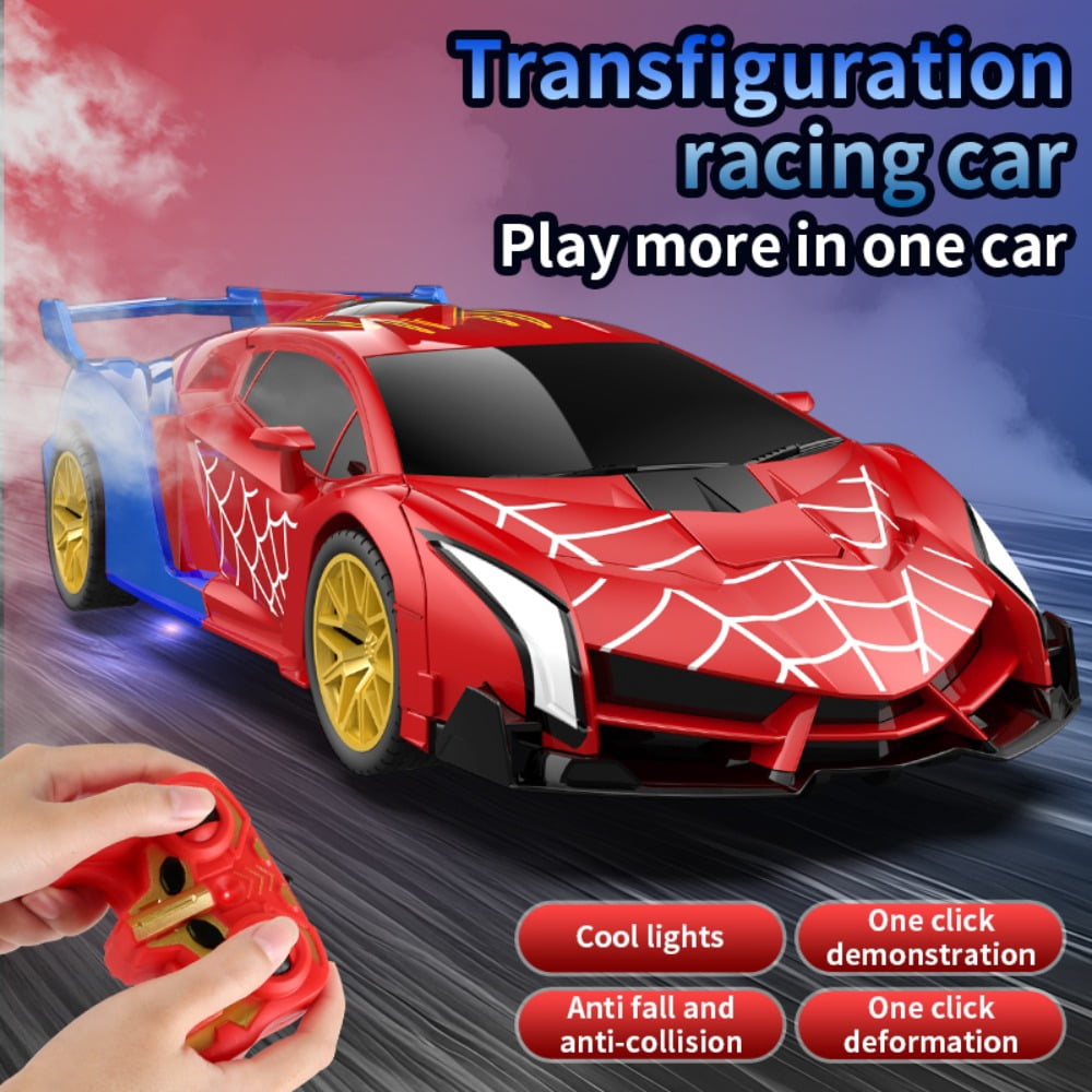 Spider RC Car Transform Robot, 2.4GHz Remote Control Spider Cars for Kids, 1:18 Scale Robot Toy Car One-Key Transformation, 360° Rotation, Auto Mode, Rechargeable Battery, Toys Gift for Boys