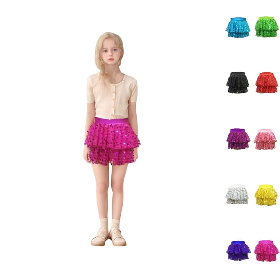 HJYCHN School Skirts for Girls Tiered Mesh Tutu Skirt for Carnival Stage Performance Back to School Clothes for Girls 2-8years